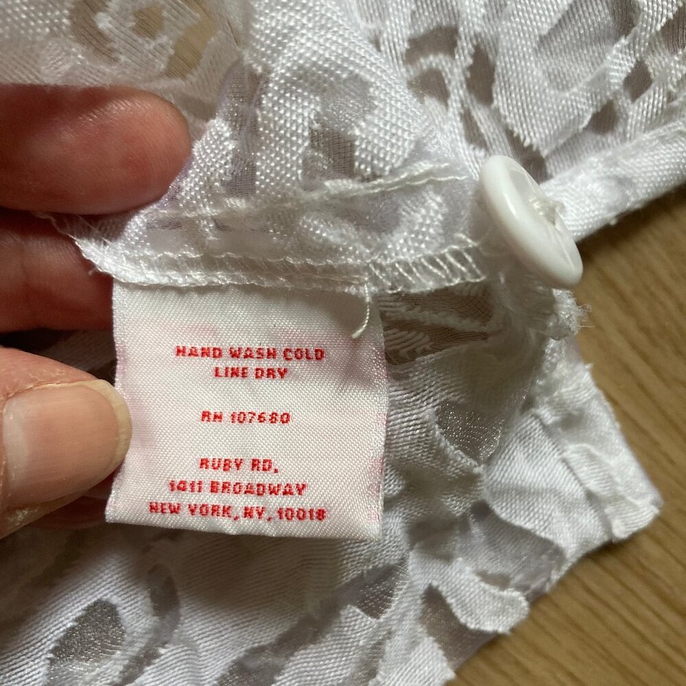 Ruby Rd. Plus Button Down White & Sheer Shirt Ele… - image 11